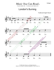 Click to Enlarge: "London's Burning" Solfeggio Format