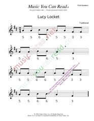 Click to Enlarge: "Lucy Locket" Pitch Number Format