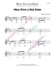 Click to enlarge: "Mary Wore a Red Dress" Beats Format