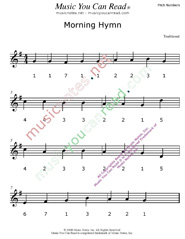 Click to Enlarge: "Morning Hymn" Pitch Number Format