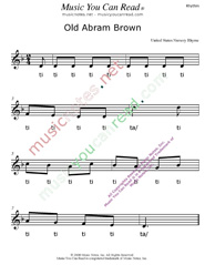 Click to Enlarge: "Old Abram Brown" Rhythm Format