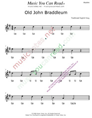 Click to Enlarge: "Old John Braddleum" Rhythm Format