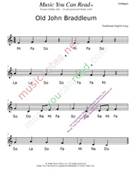 Click to Enlarge: "Old John Braddleum" Solfeggio Format