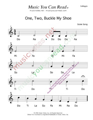 Click to Enlarge: "One, Two, Buckle My Shoe" Solfeggio Format