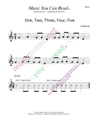 "One, Two, Three, Four, Five" Music Format