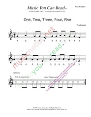 Click to Enlarge: "One, Two, Three, Four, Five" Pitch Number Format