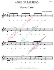 Click to Enlarge: "Pat-A-Cake" Rhythm Format