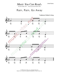 Click to Enlarge: "Rain, Rain, Go Away" Letter Names Format