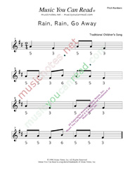Click to Enlarge: "Rain, Rain, Go Away" Pitch Number Format