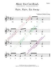 Click to Enlarge: "Rain, Rain, Go Away" Rhythm Format