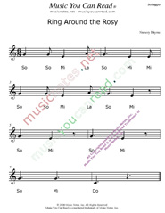 "Ring Around the Rosy" Solfeggio Format