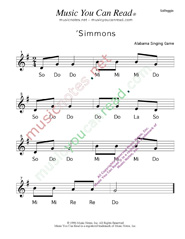 Click to Enlarge: "'Simmons" Solfeggio Format