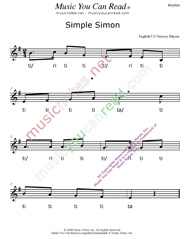 Click to Enlarge: "Simple Simon" Rhythm Format