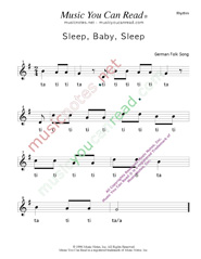 Click to Enlarge: "Sleep, Baby, Sleep" Rhythm Format