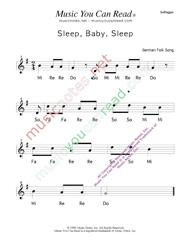 Click to Enlarge: "Sleep, Baby, Sleep" Solfeggio Format