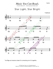 Click to Enlarge: "Star Light Star Bright" Rhythm Format