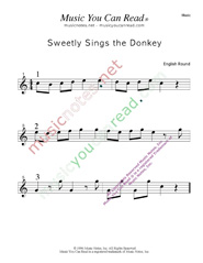 "Sweetly Sings the Donkey" Music Format