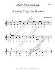 Click to Enlarge: "Sweetly Sings the Donkey" Rhythm Format