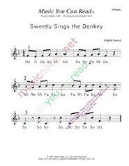 Click to Enlarge: "Sweetly Sings the Donkey" Solfeggio Format