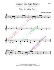 "Ten in the Bed" Music Format