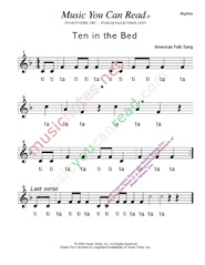 Click to Enlarge: "Ten in the Bed" Rhythm Format