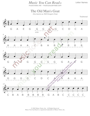 Click to Enlarge: "The Old Man's Goat" Letter Names Format