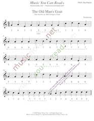 Click to Enlarge: "The Old Man's Goat" Pitch Number Format