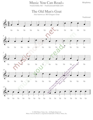 Click to Enlarge: "The Old Man's Goat" Rhythm Format