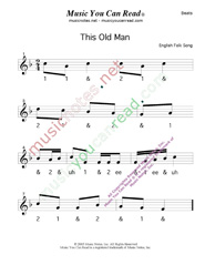 Click to enlarge: "This Old Man" Beats Format