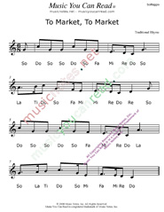 Click to Enlarge: "To Market, To Market" Solfeggio Format