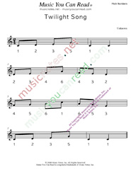 Click to Enlarge: "Twilight Song" Pitch Number Format