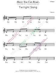 Click to Enlarge: "Twilight Song" Solfeggio Format