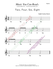 Click to Enlarge: "Two, Four, Six, Eight" Rhythm Format
