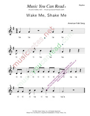 Click to Enlarge: "Wake Me, Shake Me" Rhythm Format