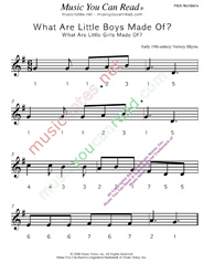 Click to Enlarge: "What Are Little Boys/Girls Made Of?" Pitch Number Format