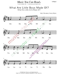 Click to Enlarge: "What Are Little Boys/Girls Made Of?" Solfeggio Format