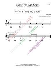 Click to Enlarge: "Who is Singing Low?" Solfeggio Format