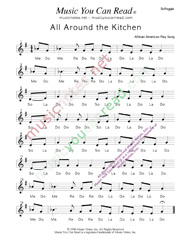 Click to Enlarge: "All Around the Kitchen" Solfeggio Format