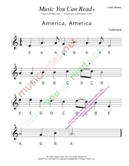 Click to Enlarge: "America, America" Letter Names Format