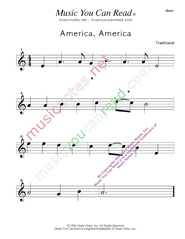 "America, America" Music Format