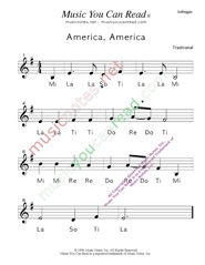 Click to Enlarge: "America, America" Solfeggio Format
