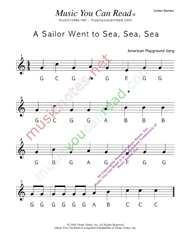Click to Enlarge: "A Sailor Went to Sea" Letter Names Format