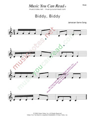 "Biddy, Biddy" Music Format