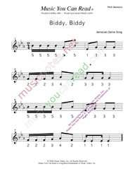 Click to Enlarge: "Biddy, Biddy" Pitch Number Format