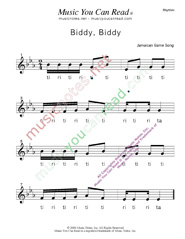 Click to Enlarge: "Biddy, Biddy" Rhythm Format
