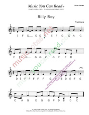 Click to Enlarge: "Billy Boy" Letter Names Format