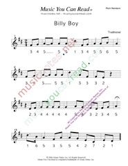 Click to Enlarge: "Billy Boy" Pitch Number Format