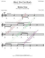 Click to Enlarge: "The Bossy Cow" Pitch Number Format