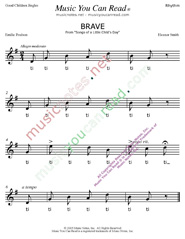Click to Enlarge: "Brave" Rhythm Format