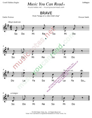 Click to Enlarge: "Brave" Solfeggio Format